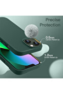 قاب آیفون 13 - 14 - 15 داخل مخملی لانچ پاک‌شدنی و رنگارنگ جلد سبز سیلیکونی نرم-thumb