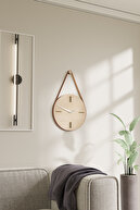 ساعت دیواری چوبی با چوب لباسی تزئینی چرمی-thumb