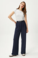 زن رنایا قوس دار Lycranda Navy Blue Palazzo شلوار-thumb