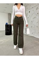 شلوار گشاد خاکی زنانه Palazzo فاق بلند-thumb