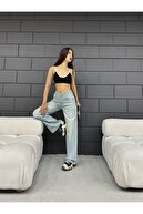 جین گشاد با برش گشاد زنانه با افکت راسته-thumb