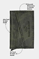 جا کارت اعتباری هوشمند جعبه ای نازک یونیسکس مکانیزم چرم چند محفظه ای مدل X-thumb