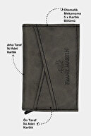 جا کارت اعتباری هوشمند جعبه ای نازک یونیسکس مکانیزم چرم چند محفظه ای مدل X-thumb