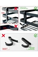 ویرایشگر حمام شامپوی حمام قفسه حمام 2pcs قفسه حمام مات سیاه ST242H-thumb