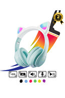 هدفون بلوتوث کودک هدفون Cat Pro 5.0 هوشمند RGB LED جزئیات بلوتوث بی سیم-thumb