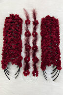 دستبند Nedime Bordeaux and Nedime Crown (پلاستیک) ، شب حنا ، مهمانی لیسانس ، عروس 20 قطعه-thumb