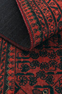 فرش قرمز خصوصی فرش شنل بافته شده با طرح قومی افغانستان فرش اتاق نشیمن اصیل قابل شستشو-thumb