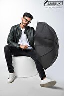 چتر نشکن نوع خفاش یونیسکس خاکستری مشکی M21mar077r002-thumb