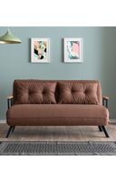 مبل تاشو کتان دو نفره ساندو قهوه ای روشن-thumb