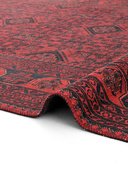 فرش قرمز خصوصی فرش شنل بافته شده با طرح قومی افغانستان فرش اتاق نشیمن اصیل قابل شستشو-thumb