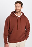 یونیسکس اورسایز یونیسکس بافت نرم نخی با بافت نرم با کلاه بردار قهوه ای با داخل پشمی-thumb