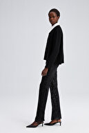 ژاکت کش باف کوتاه با دکمه طلا-thumb