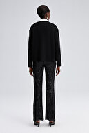 ژاکت کش باف کوتاه با دکمه طلا-thumb