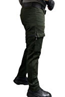 شلوار باربری مردانه تاکتیکی پارچه نخی گاباردین لایکرای خاکی تیره-thumb