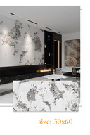 30x60 سانتی متر سنگ مرمر مادر مروارید خود چسب فوم سرامیکی حمام روکش پی وی سی پانل دیواری-thumb