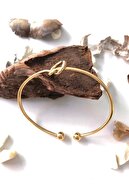 دستبند قابل تنظیم گره طلایی زنانه با جزئیات گره طلایی-thumb