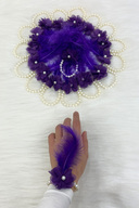 دستبند بنفش ساقدوش و تاج ساقدوش (پلاستیک)، شب حنا، جشن مجردی، عروس، 20 عدد-thumb