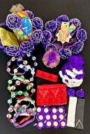 ست لوازم شب حنا 174 تکه بنفش-thumb