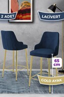 Navy Blue Chair Gold Plated Leg