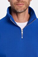 Unisex آرامش راحت نصف پنبه بر برش راحت با پشم گوسفند داخل ساکس پیراهن یقه بلند آبی ساکس-thumb