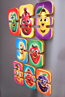 میوه های پازل آهن ربا 8pcs 2-3 قسمت پازل مگنت 2 سن-thumb