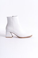 چکمه های روزانه پاشنه ضخیم پنجه مات سفید Ezstar-thumb