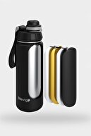 1 ترموس فولادی ضد آب در برابر نشت دست 500 میلی لیتر سیاه ST-207-thumb