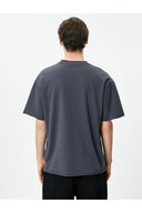 اورسایز تیشرت یقه گرد آستین کوتاه نخی-thumb