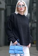 ژاکت بافتنی اصلی مشکی Mg1304-thumb