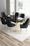 Table Black Marble Pattern Chair Anthracite