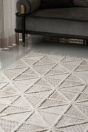 فرش اتاق نشیمن با طرح‌های قومی بافته‌شده مدرن و ضد گرد و غبار ساکورا 2201-thumb