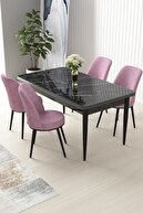 Pink Chairs Black Table