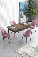 Table Black Marble Chairs Pink