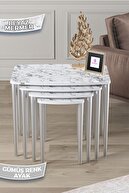 Coffee Tables White Marble Legs Silver