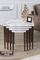 Coffee Tables White Marble Feet Walnut