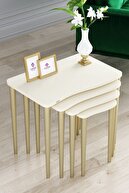 COFFEE TABLES CREAM LEGS GOLD