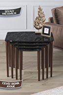 Coffee Tables Black Marble Feet Walnut