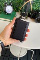 پاپولا - جای کارت و کیف پول مردانه مشکی با مکانیزم چرم طبیعی، محافظ Rfid، ضد سرقت-thumb