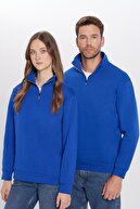 Unisex آرامش راحت نصف پنبه بر برش راحت با پشم گوسفند داخل ساکس پیراهن یقه بلند آبی ساکس-thumb