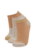 Defacto Kadın Çok Renkli Desenli 3'Lü Patik Çorap V9727AZ21HS