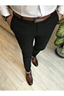 MCM Shopping Italyan Kesim Slim Fit Siyah Kumaş Pantolon