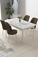 Table White/Chairs Brown