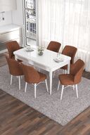 Table White Chairs and Bench Cream