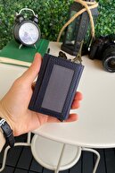 پاپولا - مکانیزم چرم طبیعی، محافظ Rfid، ضد سرقت، جای کارت آبی تیره و کیف پول-thumb