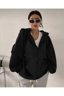 کت زنانه زیپ دار پارچه ای ضخیم زمستانی مشکی-thumb