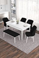 Table White Chairs Zebra Pattern Bench Black