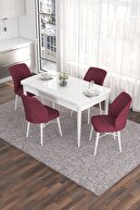 Table White Chairs Burgundy