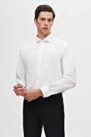 DS Damat Slim Fit یقه سیاه/سفید ایتالیایی پیراهن 2 قطعه آسان-آهن-thumb