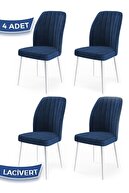 Chair Navy Blue Legs White