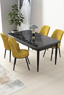 Mustard Chairs Black Table